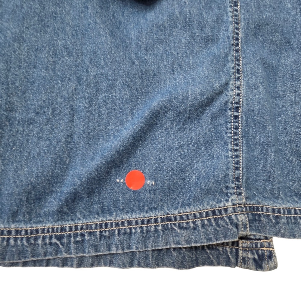 Vintage Womens Cottagecore Cotton Blue Denim Overall Jumper Dress SZ 2X Prairie - Picture 10 of 14